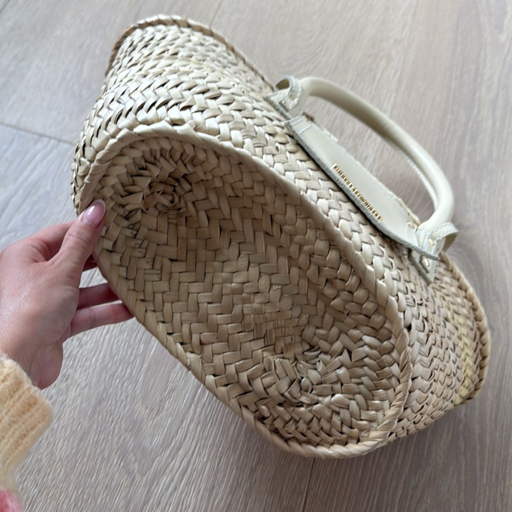 Jacquemus Le Petit Panier Soli Wicker Top Handle Bag broken piece on back!! - Picture 17 of 17